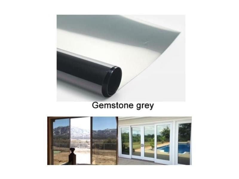 Gemstone Grey Waterproof Window Film One Way Mirror Silver Insulation Stickers Carousel 1