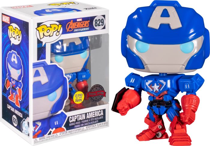 Avengers Mech Strike - Captain America Mech Glow in the Dark Pop! Vinyl Figure Carousel 1