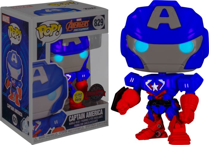 Avengers Mech Strike - Captain America Mech Glow in the Dark Pop! Vinyl Figure Carousel 2