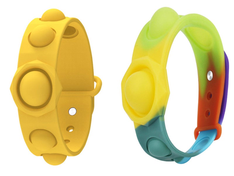 2 X Stress Relief Wristbands Bracelets Wearable Push Bubble Fidget Toys Set C Carousel 1