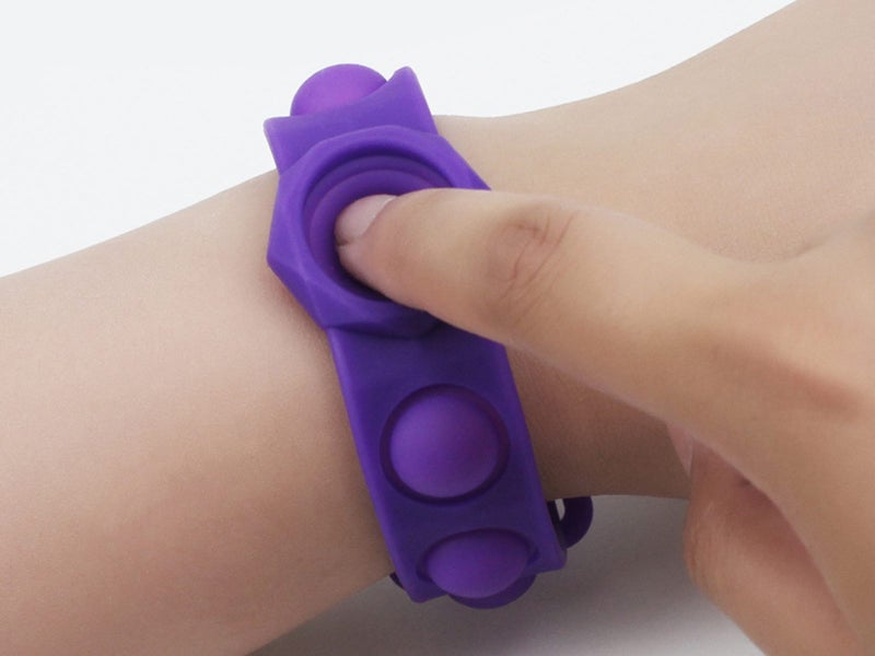 2 X Stress Relief Wristbands Bracelets Wearable Push Bubble Fidget Toys Set A Carousel 2