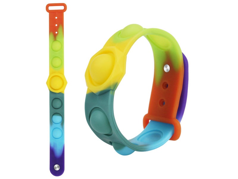 2 X Stress Relief Wristbands Bracelets Wearable Push Bubble Fidget Toys Set C Carousel 2