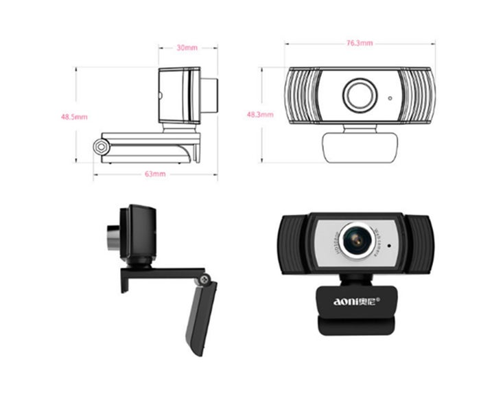 Computer Notebook Camera HD Live Broadcast Camera with Microphone Carousel 4