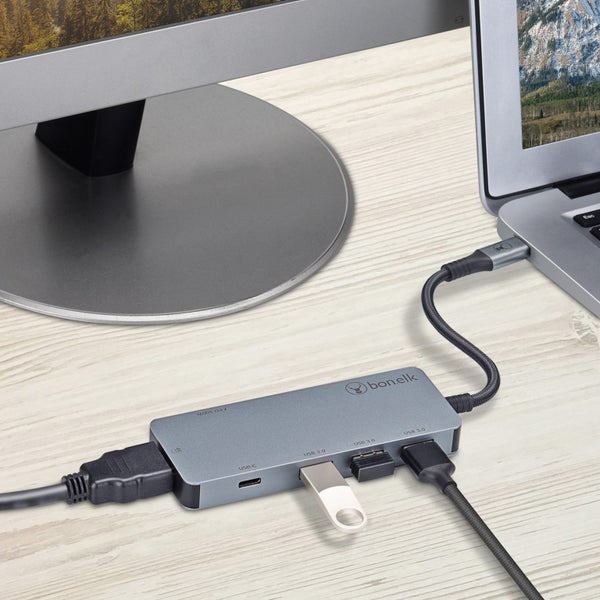 Bonelk Long-Life USB-C to 6-in-1 Multiport Hub - Space Grey Carousel 3