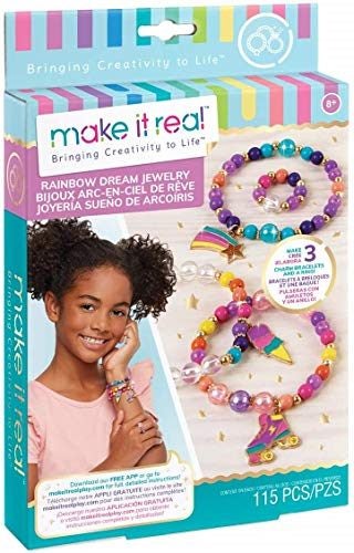 Make It Real – Rainbow Dream Jewelry. DIY Charm Bracelet Making Kit for Girls. A Carousel 1
