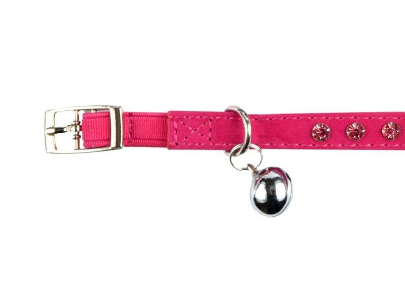 Adjustable Pet Collar with Bling Rhinestone and Bell for Cat Small Dog Rose Red Carousel 4