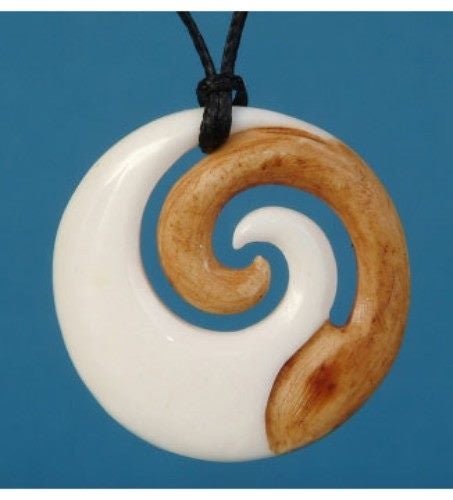 Pendant - Bone Koru Stained - Kiwiana Carousel 1