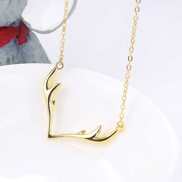 18K Gold Modern Necklace Deer Antlers "Velvet" Carousel 2