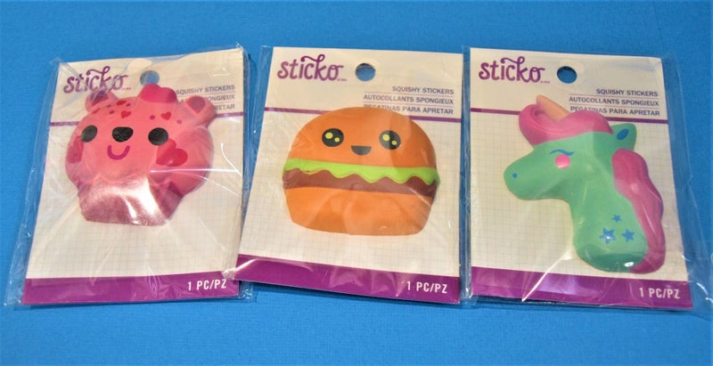 AC Sticko Squishy Stickers asstd pack of 3 - Sticko 6 Carousel 1