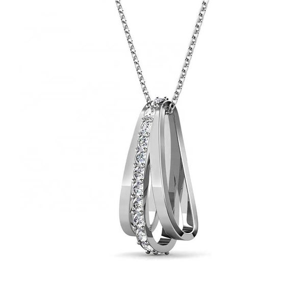 18K White Gold Crystal Necklace "Regina" Carousel 2