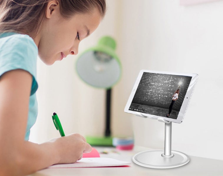 Portable Universal Adjustable Metal Desktop Stand with Mini Storage Rack Carousel 2