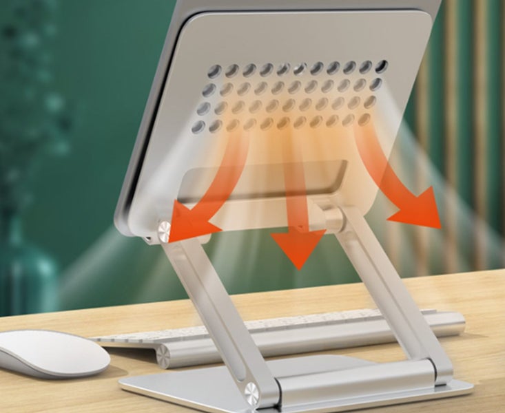 13.3 Inch Aluminum Alloy Folding Liftable Desktop Ipad Display Stand Carousel 2
