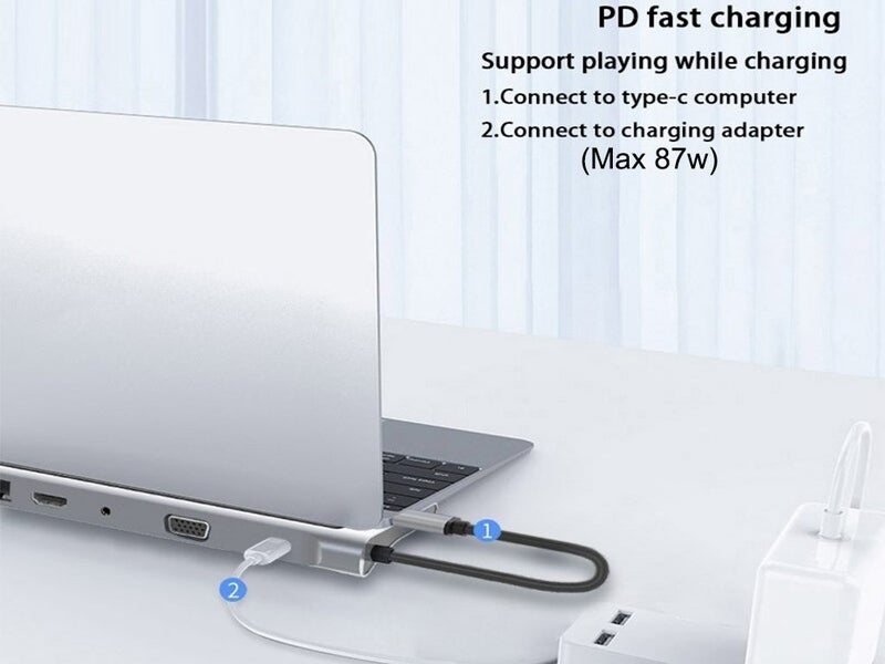 11 in 1 USB Type C Hub Adapter Laptop Docking Station Carousel 4