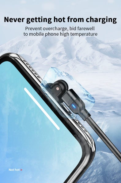 Fast Charger USB Data Cable 180 Degree Spinning Head L-Shape iPhone / ISO - 2M Carousel 10