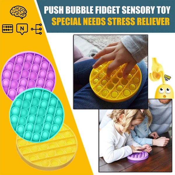 Push Pop Pop Bubble Fidget Sensory Toy Autism Special Needs Stress Reliever Carousel 1
