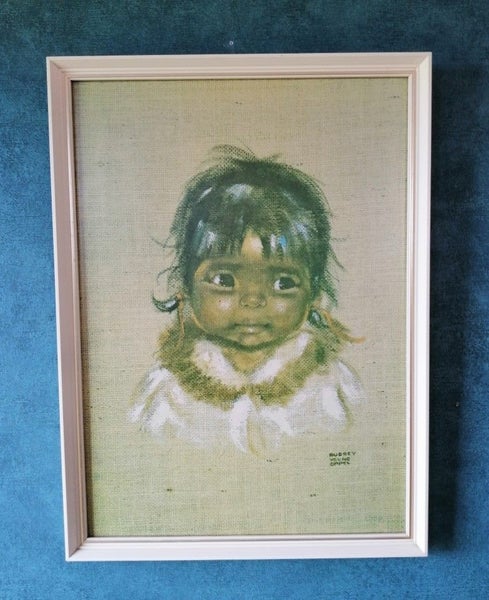 RETRO FRAMED PRINT OF YOUNG NATIVE GIRL Carousel 1
