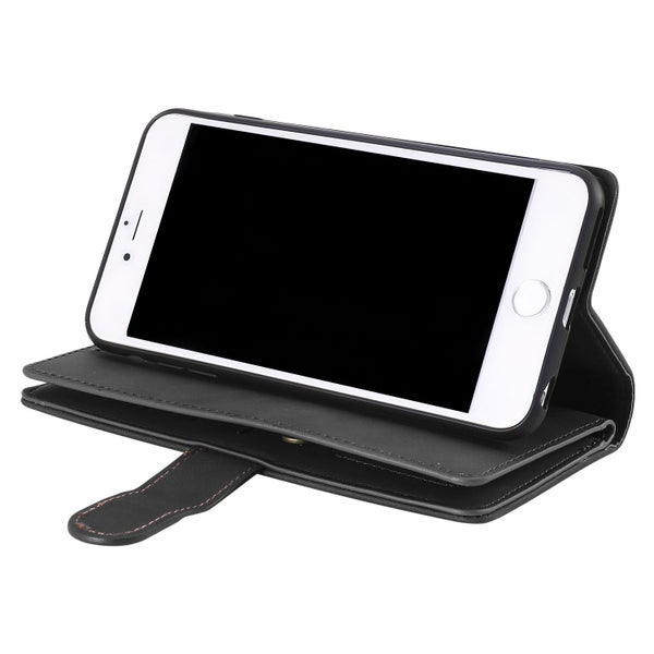 Galaxy A30 all in one Suede wallet case front zip pocket lanyard black Carousel 8