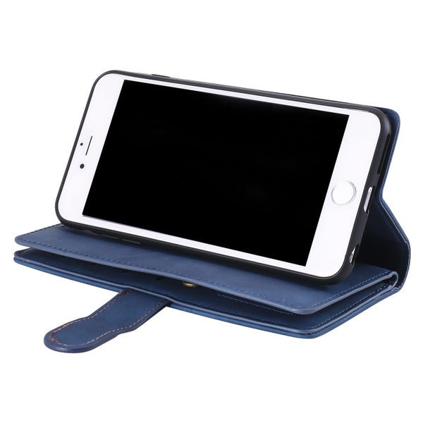 Redmi 10 all in one Suede wallet case front zip pocket lanyard navy Carousel 8