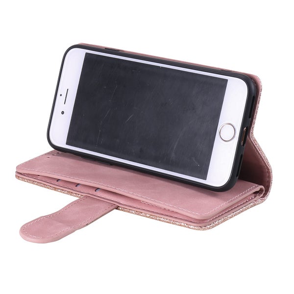 Samsung galaxy a33 5g all in one Suede wallet case front zip lanyard rose gold Carousel 8