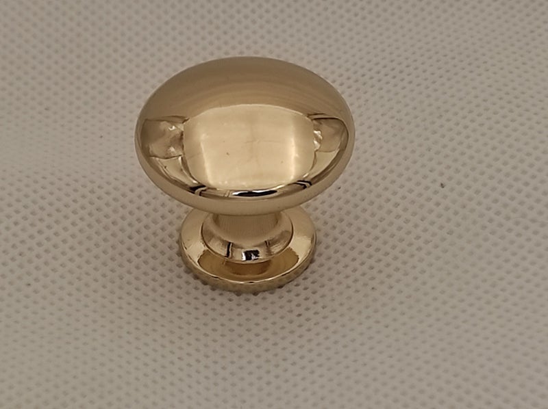 Knob Shiny Gold Round Small - Cabinet Drawer and Cupboard Door Carousel 1