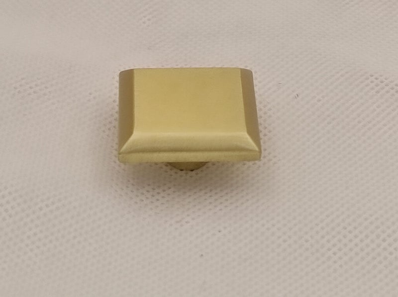 Knob Square Brushed Brass Beveled - Cabinet Drawer and Cupboard Door Carousel 1
