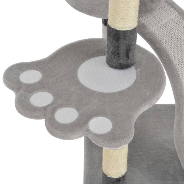 vidaXL Cat Tree with Sisal Scratching Posts Grey 145 cm Carousel 6