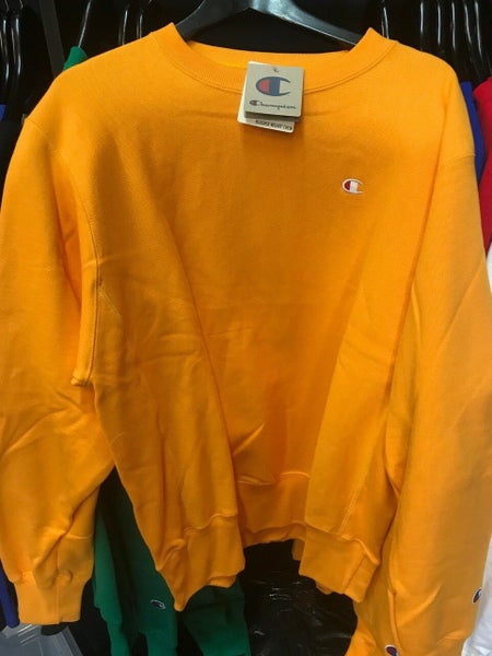 Champion Logo Reverse Weave Gold Crewneck Jersey Carousel 1