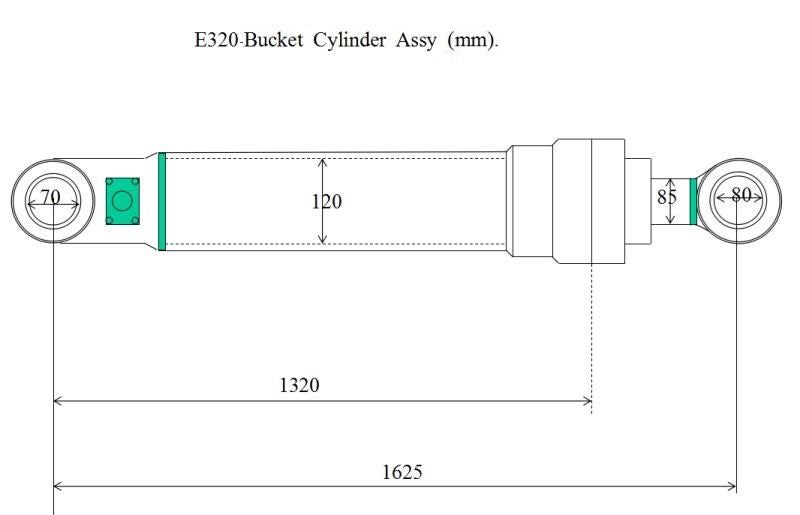 Bucket Cylinder for CAT 320C part no: 204-3696 70*80*1625 Carousel 2