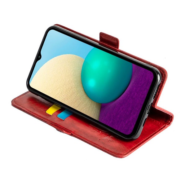 Oneplus 11 5g top grain finish wallet case embossed side magnet wine Carousel 4