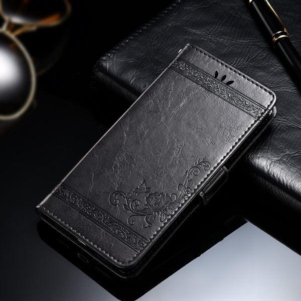 Xiaomi Mi 12 pro top grain finish wallet case embossed side magnet black Carousel 2