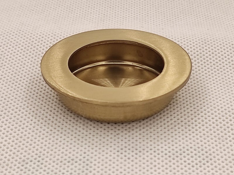 Flush Pull Circular Small Brushed Brass Carousel 2