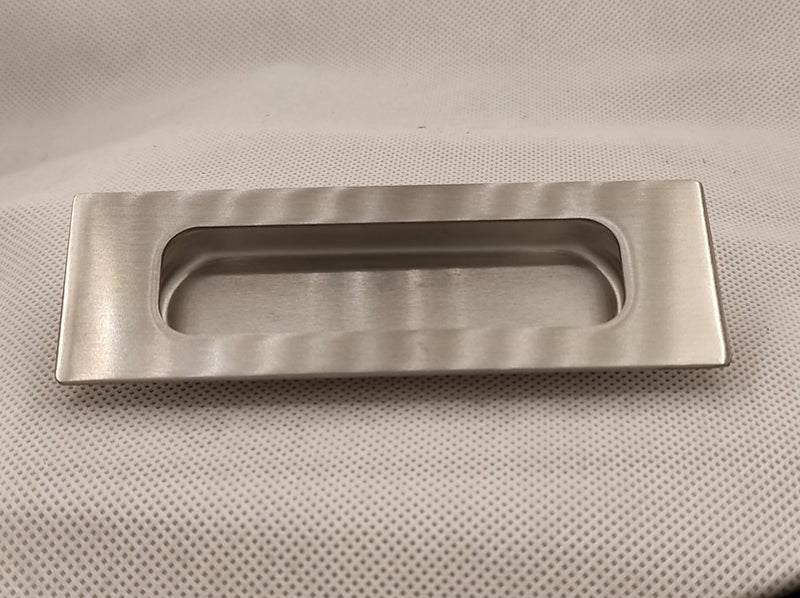 Flush Pull Rectangular Brushed Stainless Steel Medium with hidden screws Carousel 1