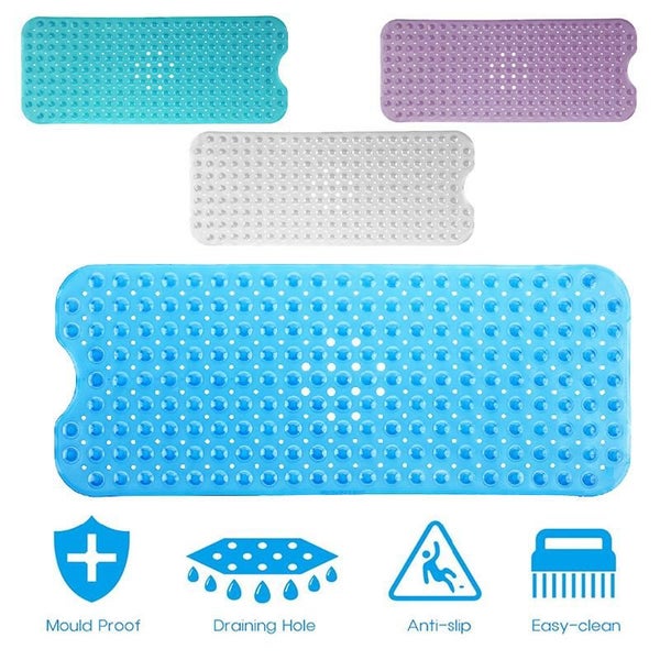 Anti Non Slip Bath Shower Mat PVC Bathroom Mat Rubber Strong Suction Extra Large Carousel 2