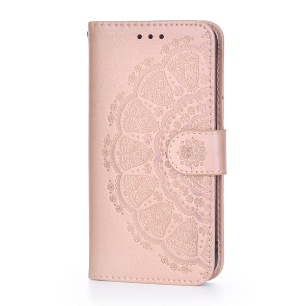 Galaxy a02s embossed PU leather wallet case mandala totem rose gold Carousel 2