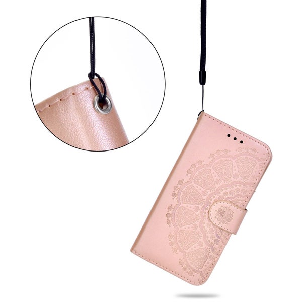 Galaxy a02s embossed PU leather wallet case mandala totem rose gold Carousel 5
