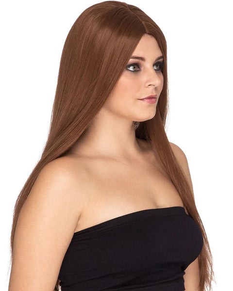 Deluxe Straight Long Brown Wig Carousel 3