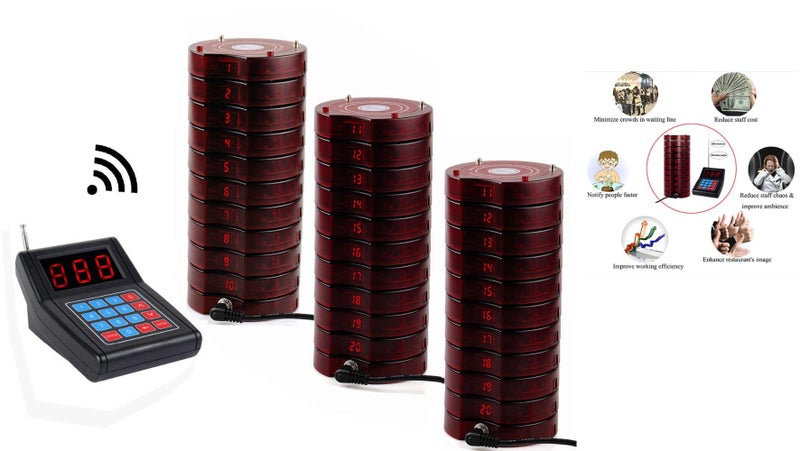 Paging calling system 30 Coasters pagers for Bar Coffee restaurant shops Carousel 1