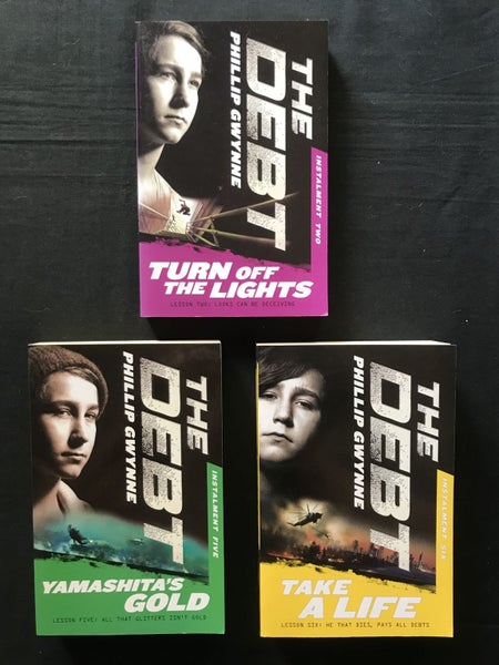 A TRIO OF PHILLIP GWYNNE 'THE DEBT' BOOKS FOR YOUNG ADULT READERS! Carousel 1