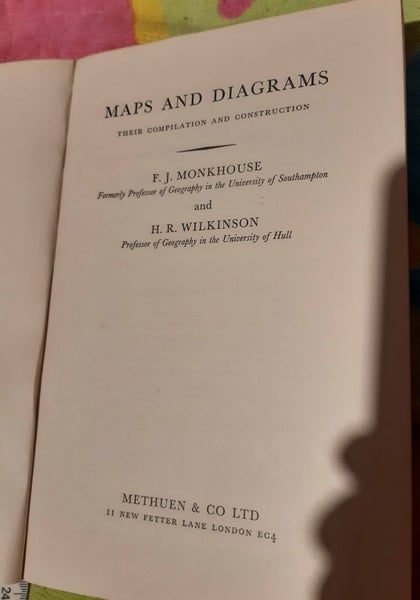 Geography textbook: MAPS & DIAGRAMS, by Prof Monkhouse & Prof Wilkinson. 1971. Carousel 2