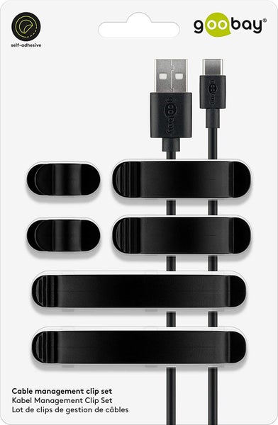 Goobay: Cable Management - 6 Piece Set (Black) Carousel 2