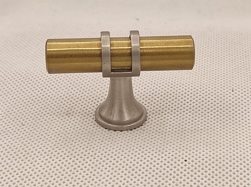 TBar Circular Cabinet Door and Drawer Handles 50mm Brushed Brass/Brushed Nickel Carousel 2