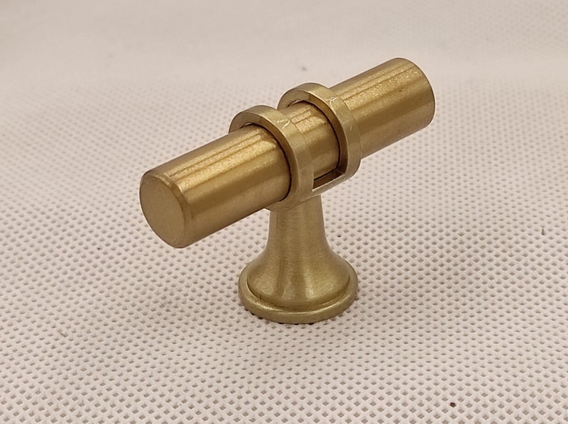 TBar Circular Cabinet Door and Drawer Handles 50mm Brushed Brass Carousel 1