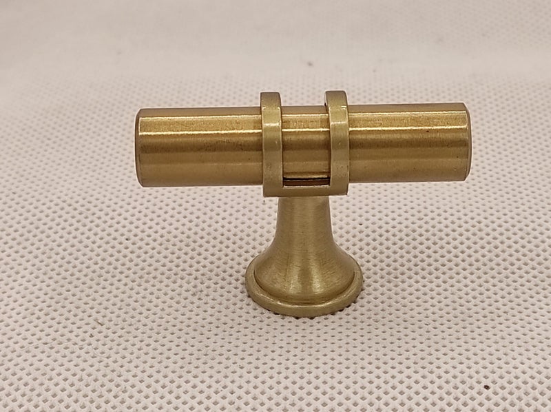 TBar Circular Cabinet Door and Drawer Handles 50mm Brushed Brass Carousel 2