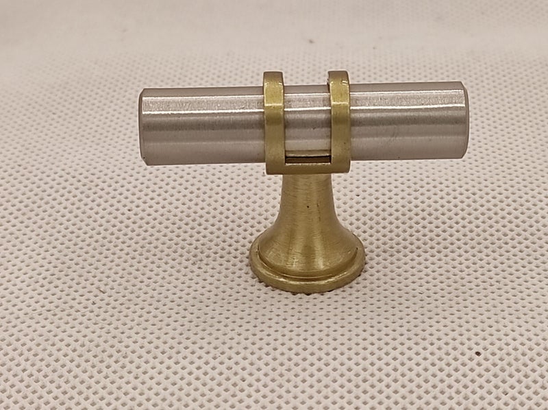 TBar Circular Cabinet Door and Drawer Handles 50mm Brushed Nickle/Brushed Brass Carousel 2