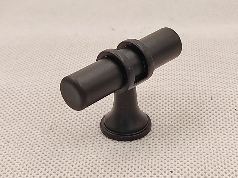 TBar Circular Cabinet Door and Drawer Handles 50mm Black Carousel 1