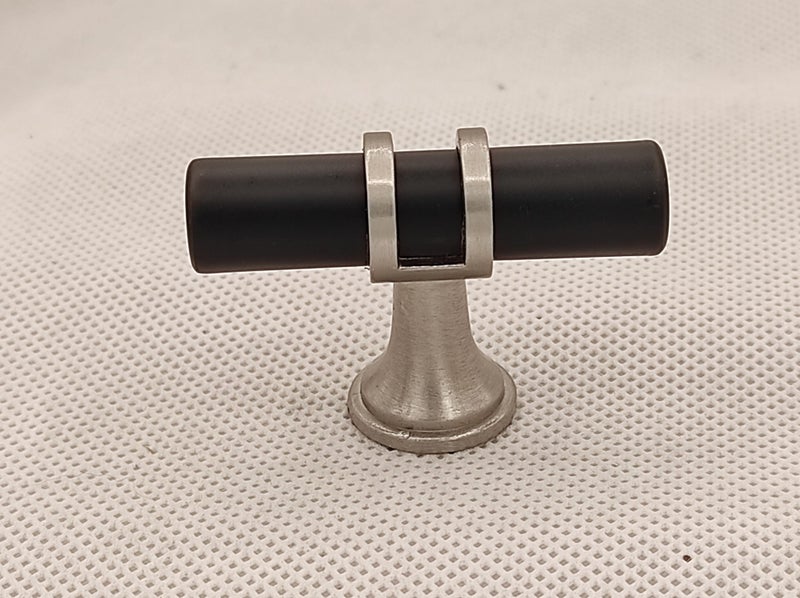 TBar Circular Cabinet Door and Drawer Handles 50mm Black/Brushed Nickel Carousel 2