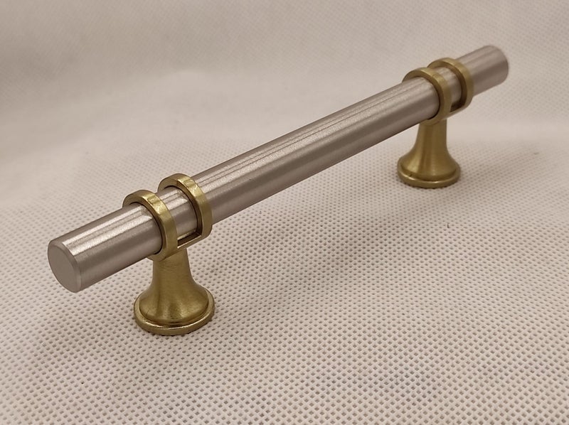 TBar Circular Cabinet Door and Drawer Handles 224mm Brushed Nickel/Brushed Brass Carousel 1