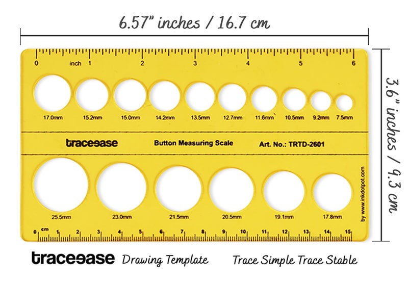 Traceease Button Measuring Scale Stencil Templates, Tailoring Tools And Carousel 2