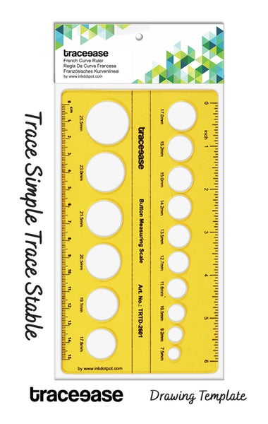 Traceease Button Measuring Scale Stencil Templates, Tailoring Tools And Carousel 4