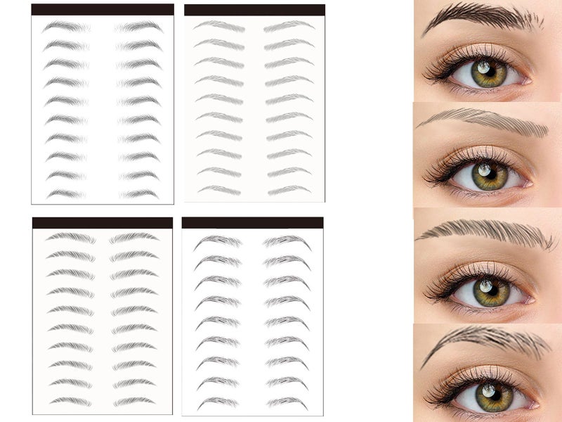 40Pairs 4 Styles Eyebrow Tattoos Stickers Transfers Grooming Shaping Stickers Carousel 1